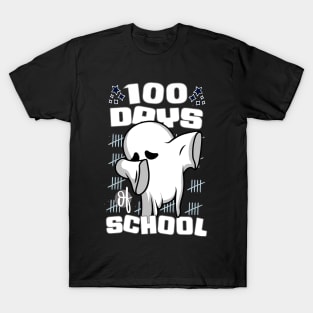 100 days of school featuring a Cute dabbing ghost #4 T-Shirt